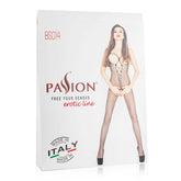 Rode netstof bodystocking met open cups - PlayForFun